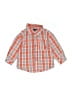DKNY Checkered-gingham Orange Long Sleeve Button-Down Shirt 9-12 MO / 12 MO - photo 1
