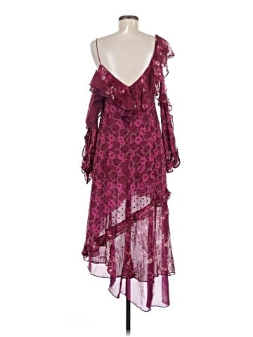 Self-Portrait Silk-Blend Asymmetrical Devore Dress (view 2)