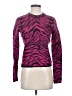 Saint Laurent Animal Print Purple Pink Wool Pullover Sweater Size S - photo 1