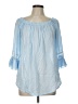 Beachgold 100% Rayon Blue 3/4 Sleeve Blouse Size L - photo 1