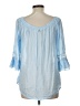 Beachgold 100% Rayon Blue 3/4 Sleeve Blouse Size L - photo 2