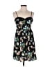 Xhilaration 100% Polyester Floral Black Cocktail Dress Size S - photo 1