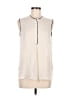 Vince. Ivory Sleeveless Button-Down Shirt Size M - photo 1