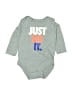Nike Graphic Gray Long Sleeve Onesie 3-6 MO / 6 MO - photo 1