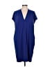 Halogen Solid Blue Casual Dress Size L - photo 1