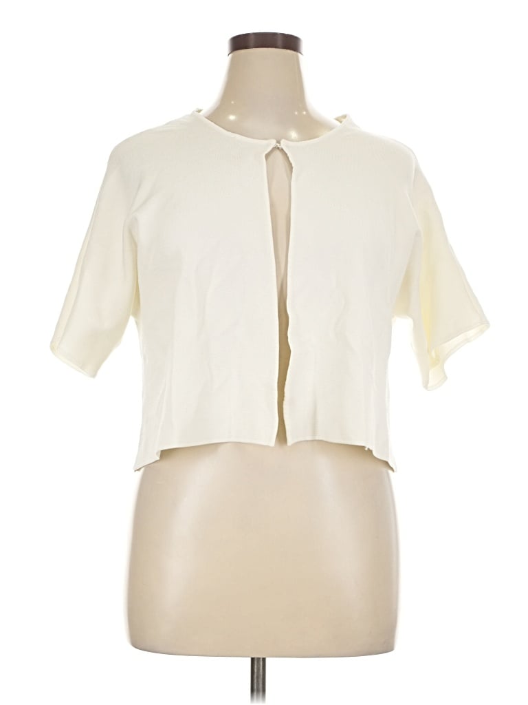 Pre-owned Anne Klein Cardigan Sweater In Ivory