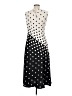 Halston 100% Polyester Polka Dots Black Cocktail Dress Size 6 - photo 2