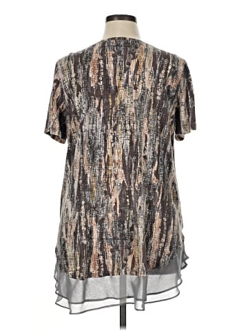 LOGO by Lori Goldstein Short Sleeve Blouse (view 2)