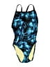 Speedo Graphic Blue One Piece Swimsuit Size Sm (32) - photo 1