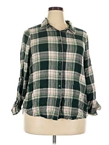 Market and Spruce 3/4 Sleeve Button-Down Shirt (view 1)