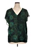 MICHAEL Michael Kors 100% Polyester Green Short Sleeve Blouse Size 1X - photo 1