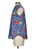 Ann Taylor 100% Polyester Floral Blue Sleeveless Blouse Size XS - photo 5
