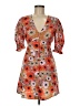 Final Touch 100% Polyester Print Orange Casual Dress Size 8 - photo 1