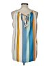 Ann Taylor LOFT 100% Polyester Blue Sleeveless Blouse Size L - photo 2