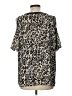 Chico's 100% Polyester Animal Print Black Short Sleeve Blouse Size Lg (2) - photo 2