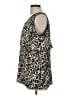 Chico's 100% Polyester Animal Print Black Short Sleeve Blouse Size Lg (2) - photo 5