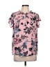Ann Taylor LOFT 100% Polyester Floral Pink Short Sleeve Blouse Size L - photo 1