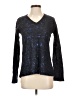 Skin Metallic Black Wool Pullover Sweater Size S - photo 1