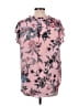 Ann Taylor LOFT 100% Polyester Floral Pink Short Sleeve Blouse Size L - photo 2