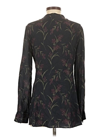 Theory Long Sleeve Silk Top (view 2)