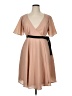 H&M 100% Polyester Solid Tan Cocktail Dress Size 14 - photo 1