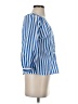 Boston Proper Stripes Blue 3/4 Sleeve Button-Down Shirt Size XXS - photo 4