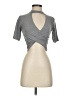 Topshop Gray Short Sleeve Top Size 0 - photo 1