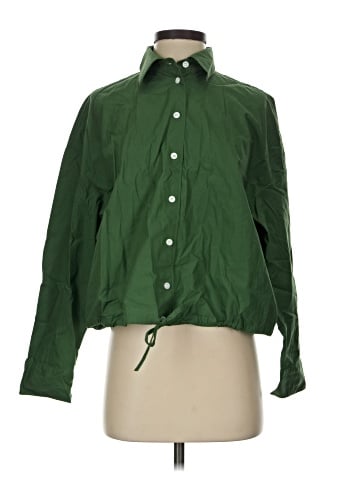 Madewell Drawstring Button-Up Shirt in Poplin (view 1)