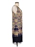 Leifsdottir 100% Silk Paisley Blue Cocktail Dress Size 4 - photo 4