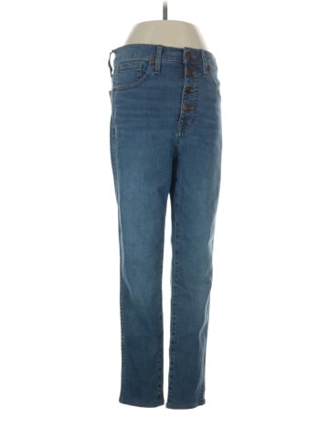 Madewell 10" High-Rise Skinny Jeans in Mackey Wash: Button-Front Edition (view 1)