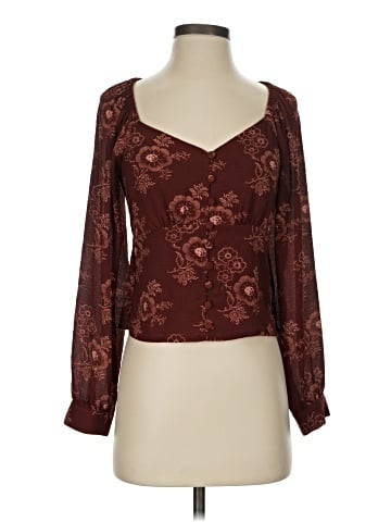 Madewell Preston Puff-Sleeve Top in Letterpress Floral (view 1)