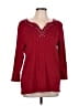 Rafaella 100% Cotton Red Pullover Sweater Size L - photo 1