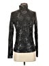 Aqua Metallic Black Long Sleeve Blouse Size S - photo 1