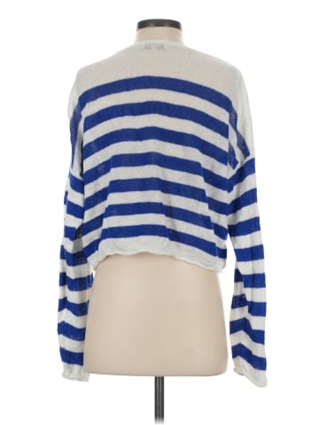 Madewell Linen V-Neck Sweater in Stripe (view 2)