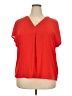 Ann Taylor 100% Polyester Red Short Sleeve Blouse Size XXL - photo 1