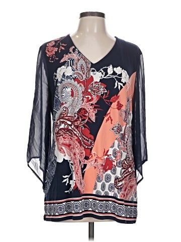 JM Collection 3/4 Sleeve Blouse (view 1)
