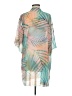Democracy 100% Polyester Teal Kimono Size S - photo 2