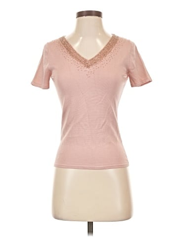 Lafayette 148 New York Short Sleeve Silk Top (view 1)