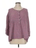 Max Studio 100% Rayon Checkered-gingham Pink 3/4 Sleeve Blouse Size M - photo 1