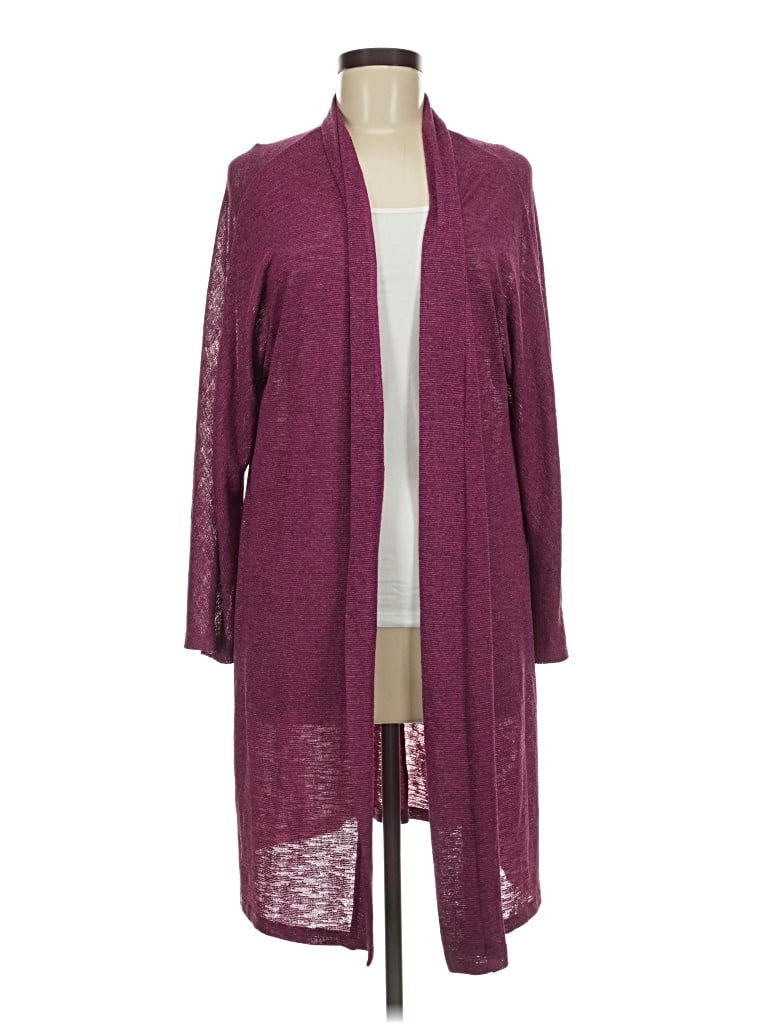 Pre-owned Kasper Cardigan Sweater In Burgundy