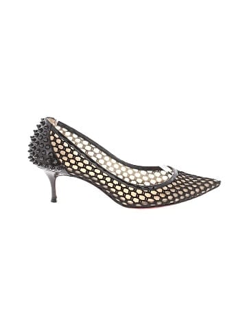Christian Louboutin Mesh and Patent Leather Spike Guni 70mm Pumps (view 1)