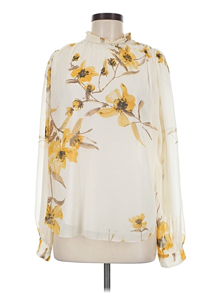 Pre-owned Wilfred Long Sleeve Blouse In Ivory