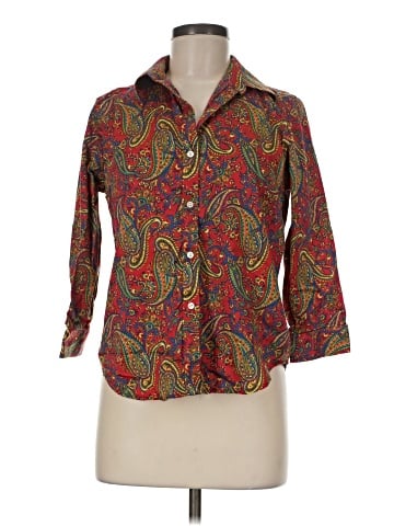 Lauren by Ralph Lauren 3/4 Sleeve Button-Down Shirt (view 1)