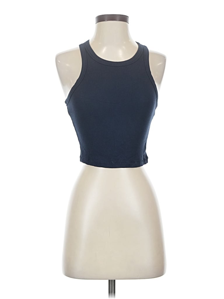 Pre-owned Sunday Best Tank Top Blue Halter Neckline Tops