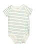 Pekkle 100% Cotton Stripes Ivory Short Sleeve Onesie 3-6 MO / 6 MO - photo 1