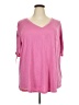 Roaman's Pink 3/4 Sleeve Top Size 26 (2X) - photo 1