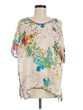 Johnny Was Short Sleeve Silk Top