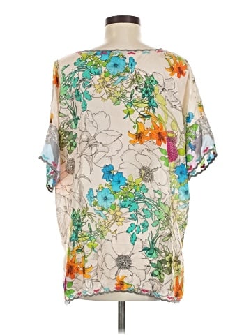 Johnny Was Short Sleeve Silk Top (view 2)