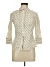 A. Byer Stripes Ivory 3/4 Sleeve Button-Down Shirt Size L - photo 1