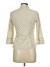 A. Byer Stripes Ivory 3/4 Sleeve Button-Down Shirt Size L - photo 2